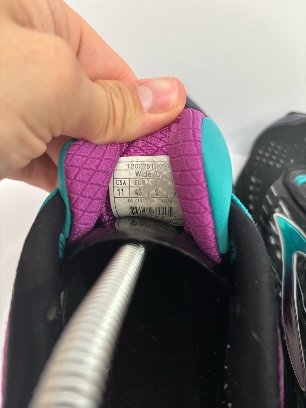 Brooks Women's Black Teal Purple Ghost Running Shoes size 11 - Picture 6 of 9